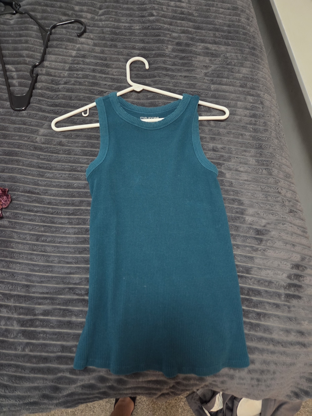 Maurices Teal Ribbed Tank Dress